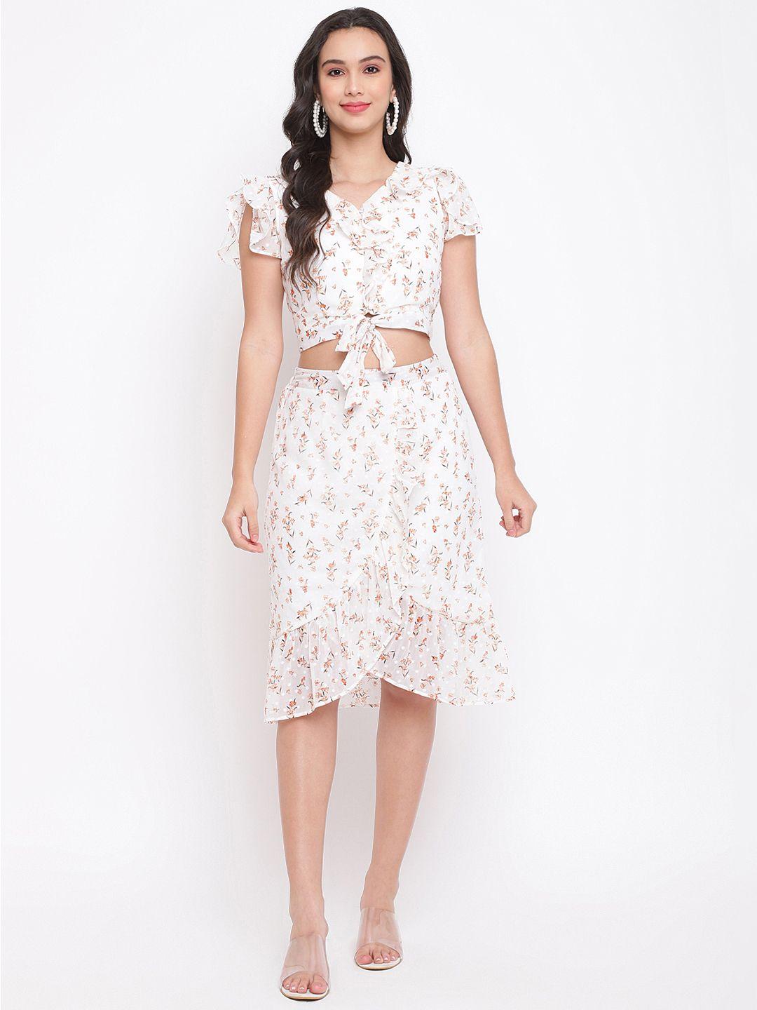 latin quarters white floral a-line dress