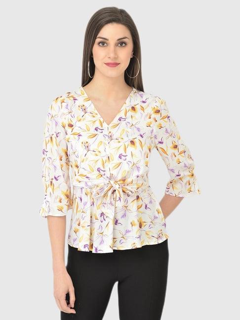 latin quarters white floral print top