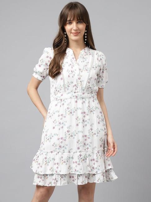 latin quarters white printed a line dress