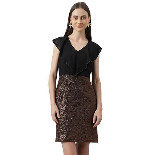 latin quarters women's cap sleeves copper short dress | party dress | embellished gown_m