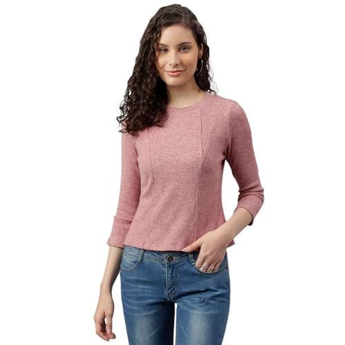 latin quarters women's maroon boat neck long sleeve solid top_l