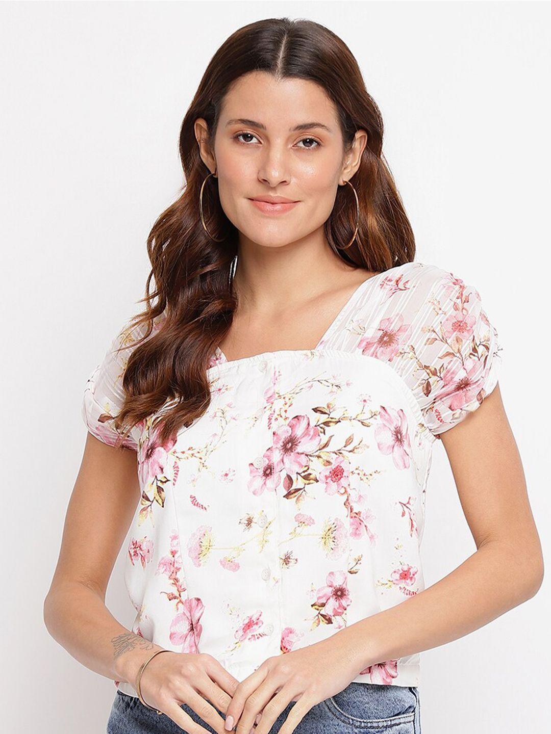 latin quarters women pink floral print top