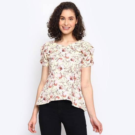 latin quarters women printed layered sleeve top