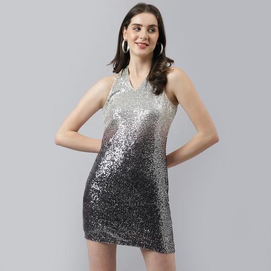 latin quarters women sequin embellished a-line dress