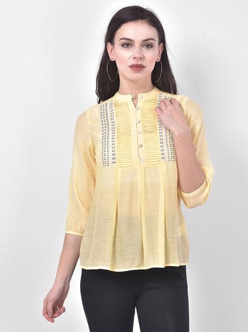 latin quarters yellow embroidered tunic