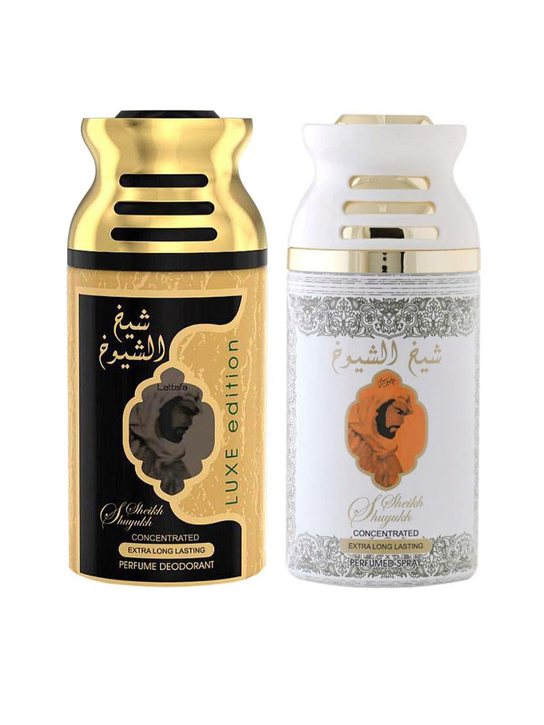 lattafa pack of 2 sheik al suyukh luxe edition & sheik al shuyukh deodorant 250ml