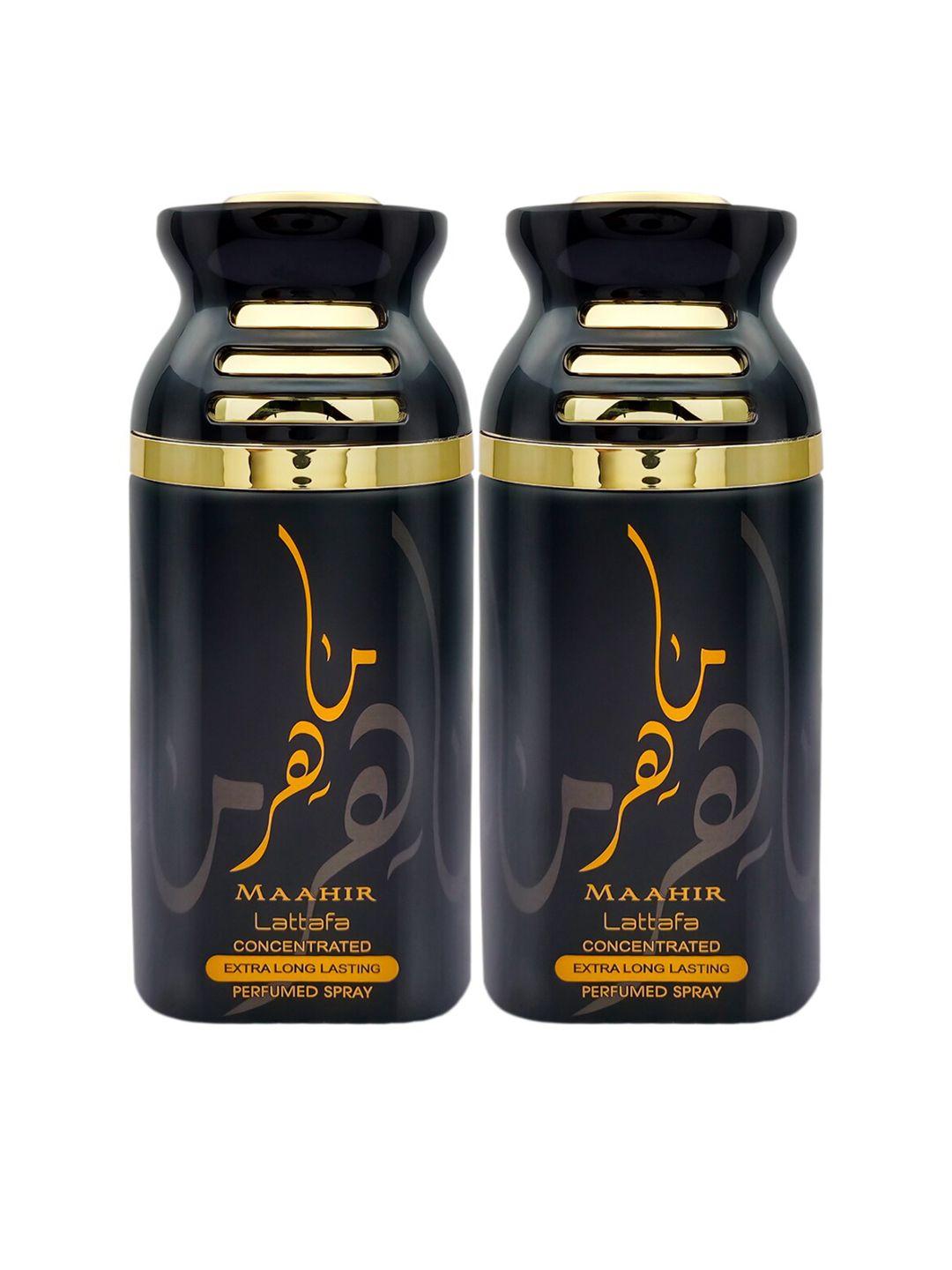 lattafa set of 2 maahir gold concentrated perfumed body spray 500ml