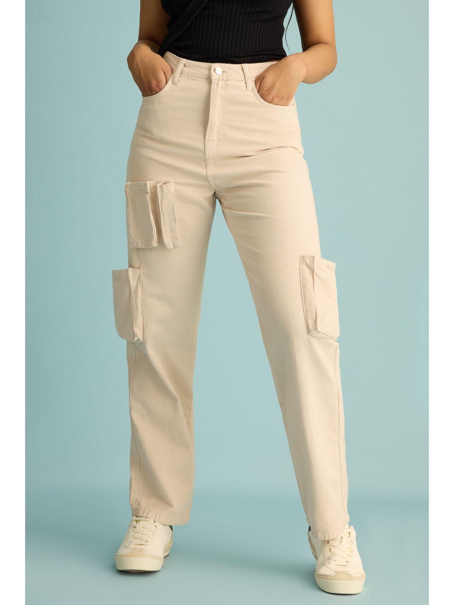 latte cargo straight leg jeans