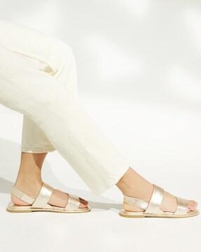 laude cushion comfort flat gold-leather sandals