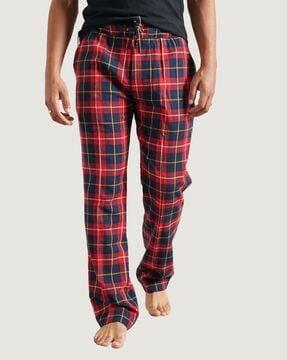 laundry flannel checked straight track pants