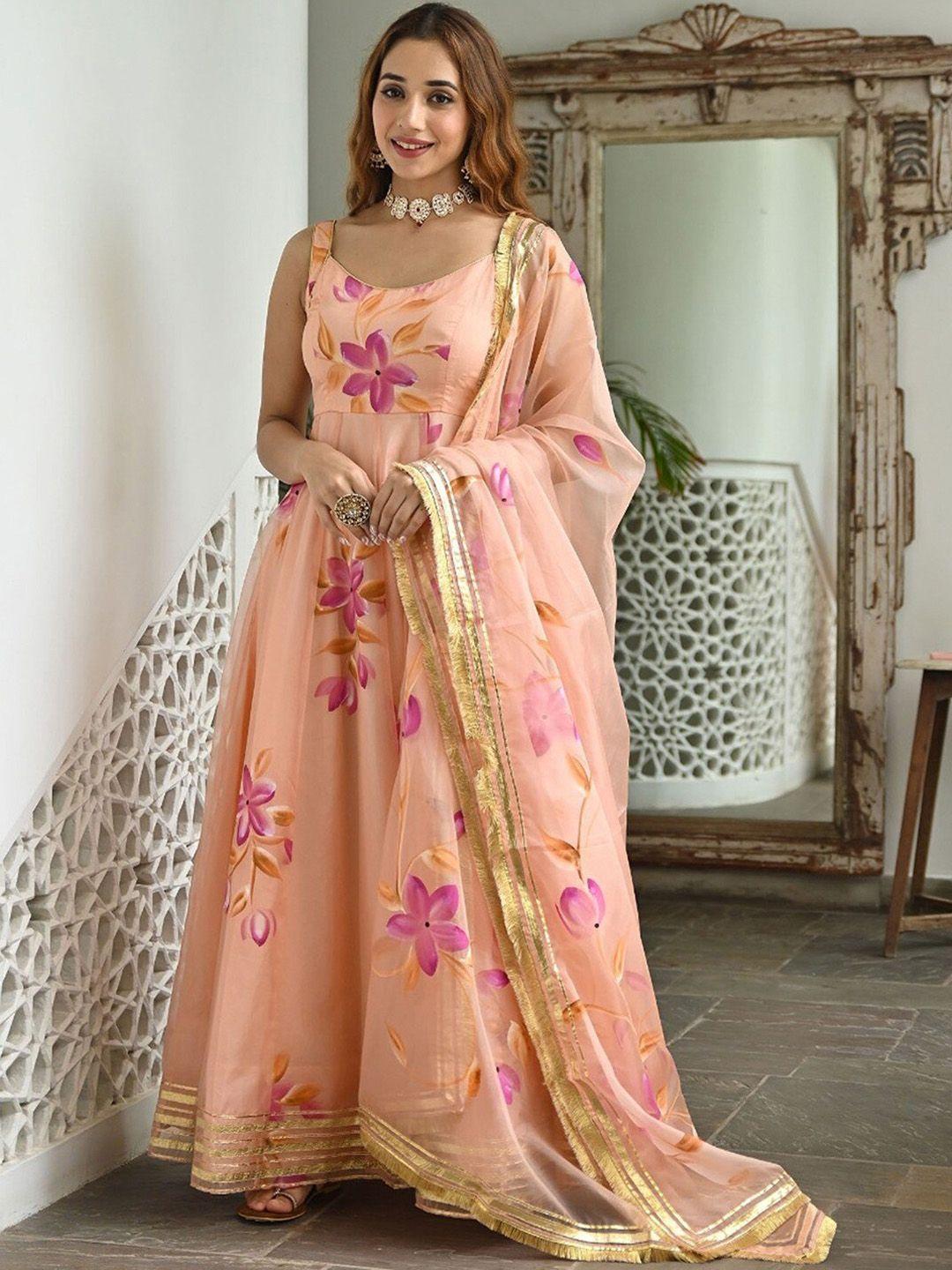 lavanya the label floral printed kurta with trousers & dupatta