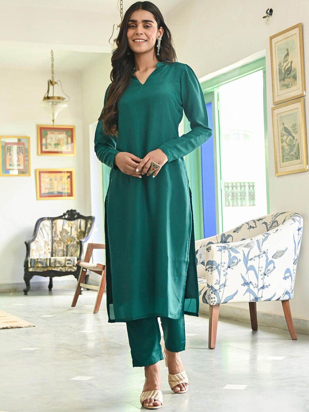 lavanya the label pure silk kurta with trousers set