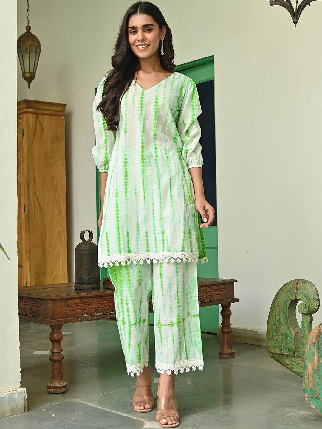 lavanya the label women dyed pure cotton kurta with palazzos