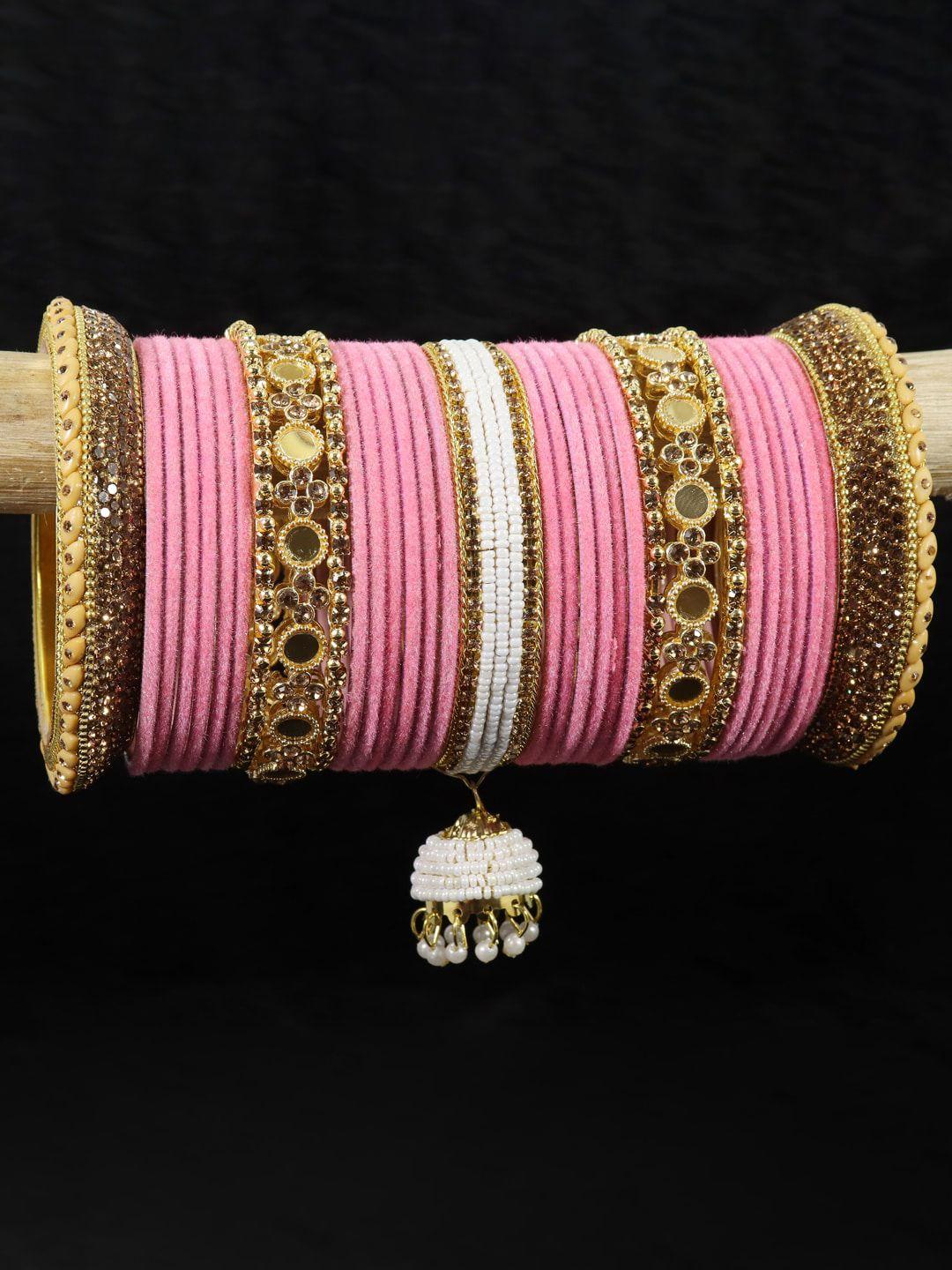 lavazza set of 66 gold-plated crystal studded bangles