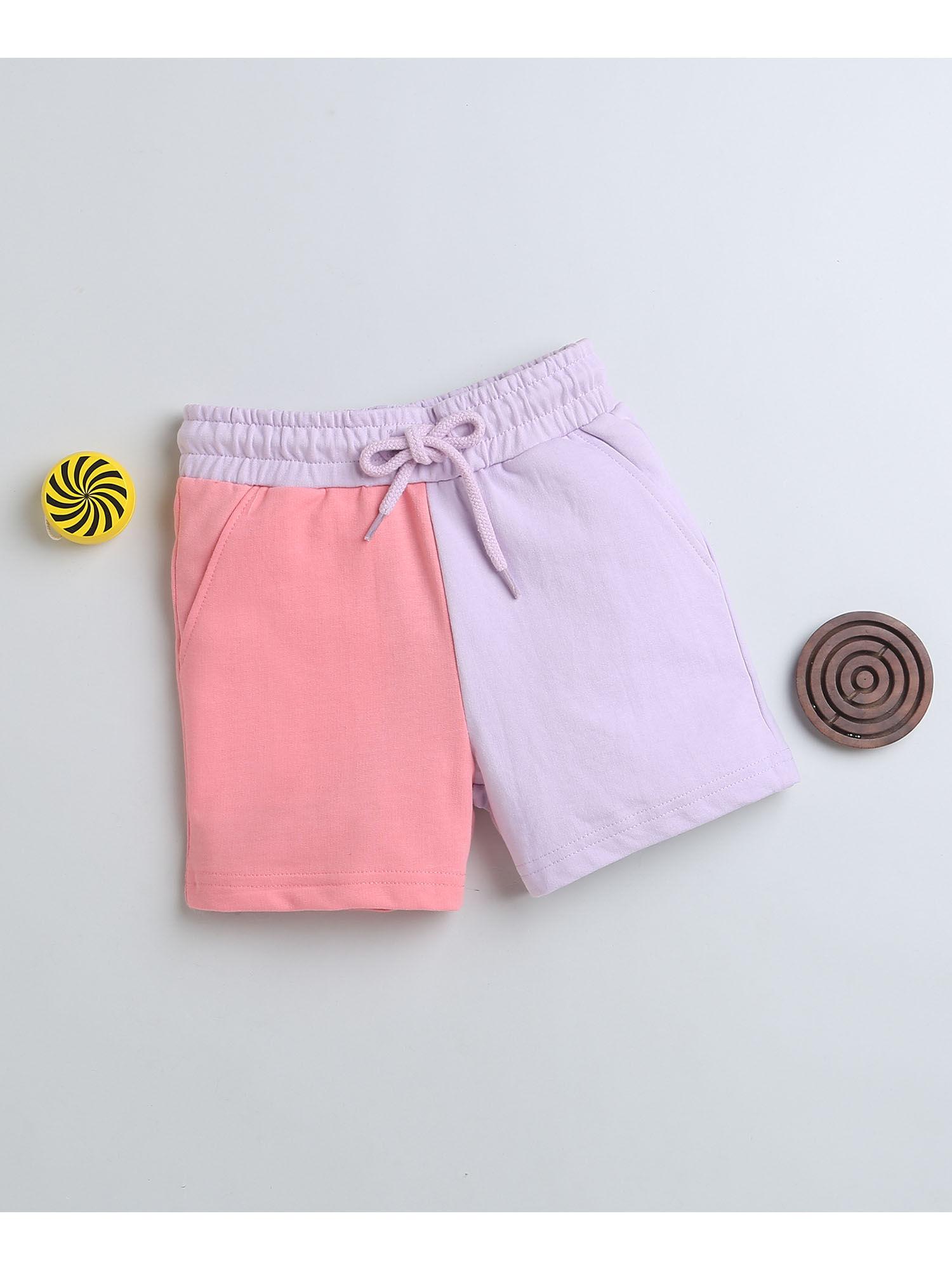 lavender-&-peach-girls-shorts