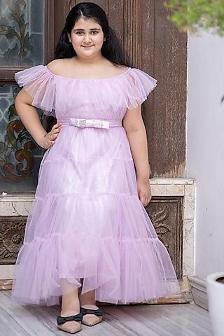 lavender net maxi dress for girls