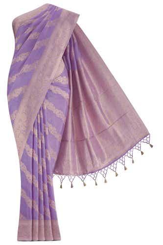 lavender blended banarasi silk saree