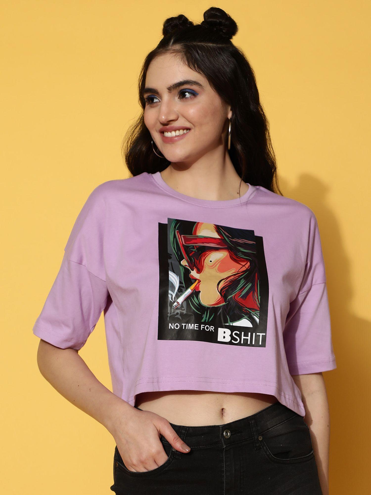 lavender bshit crop top