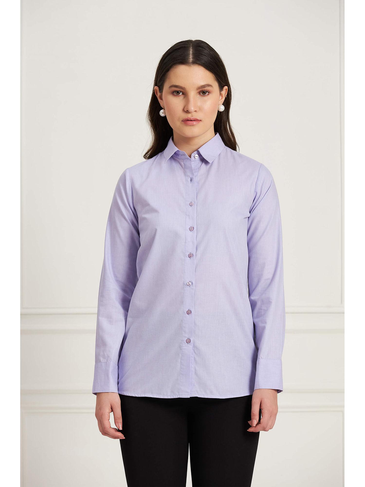 lavender button down shirt