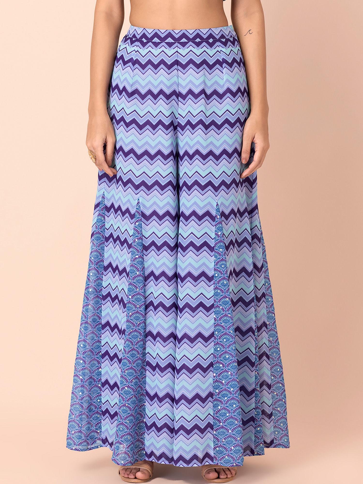 lavender chevron flared palazzo pants