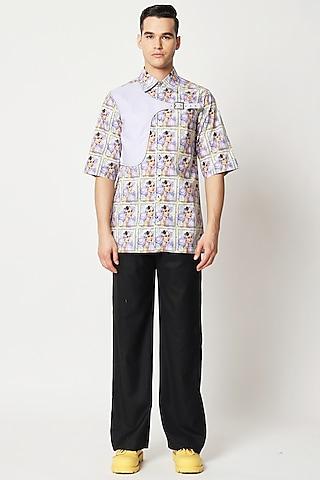 lavender cotton digital printed shirt