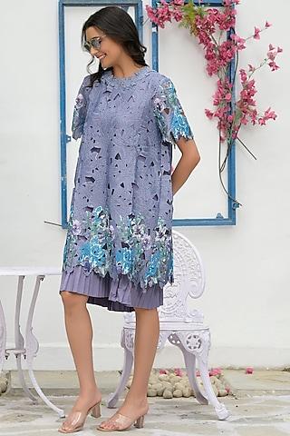 lavender cotton lace floral dress