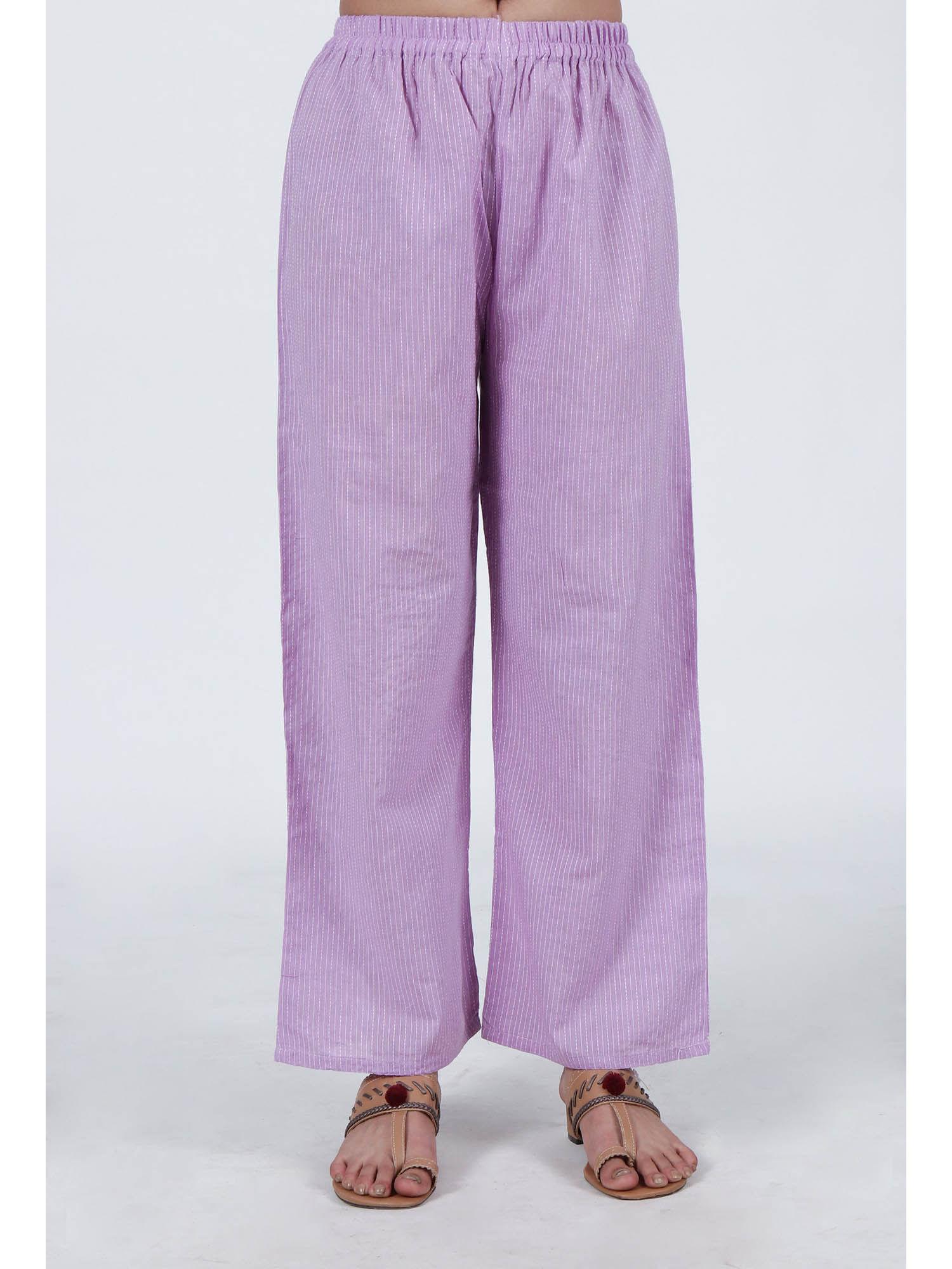 lavender cotton purple palazzo