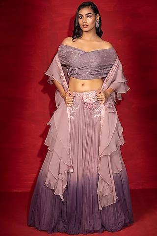 lavender embellished lehenga set