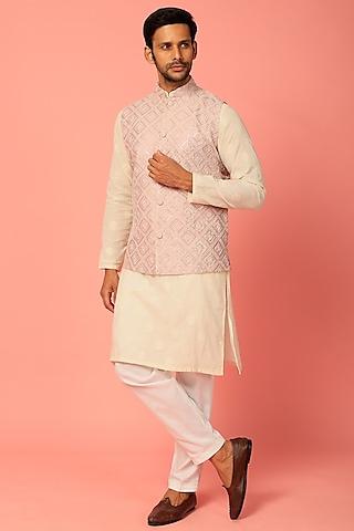 lavender embroidered nehru jacket