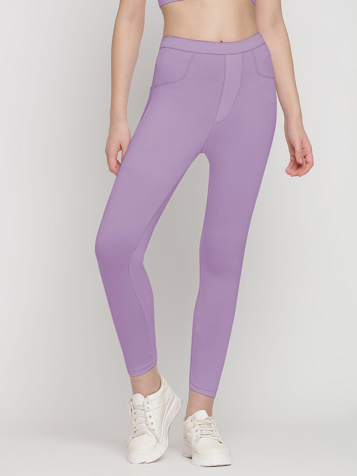 lavender flex fit back pocket tights