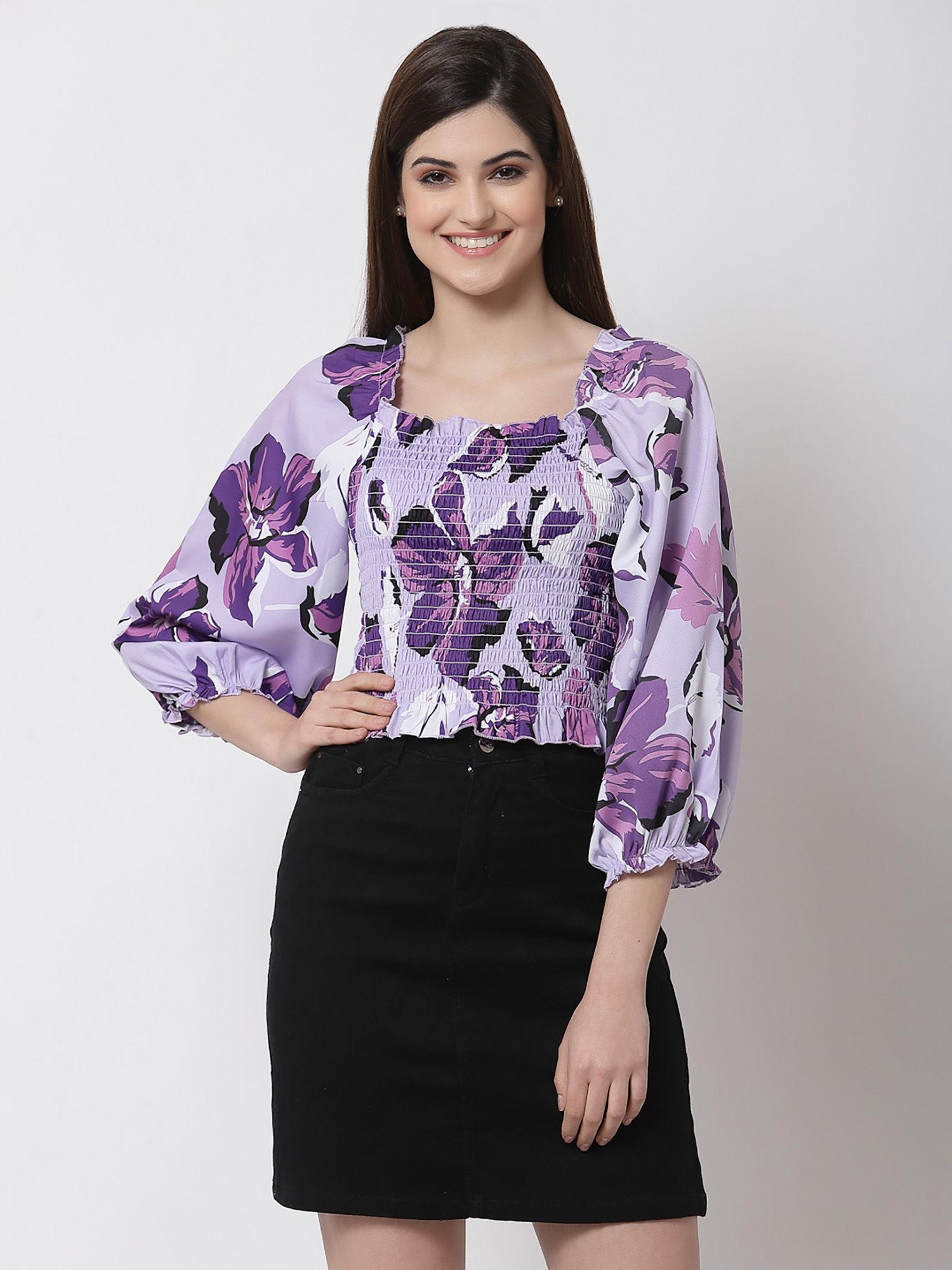 lavender floral top