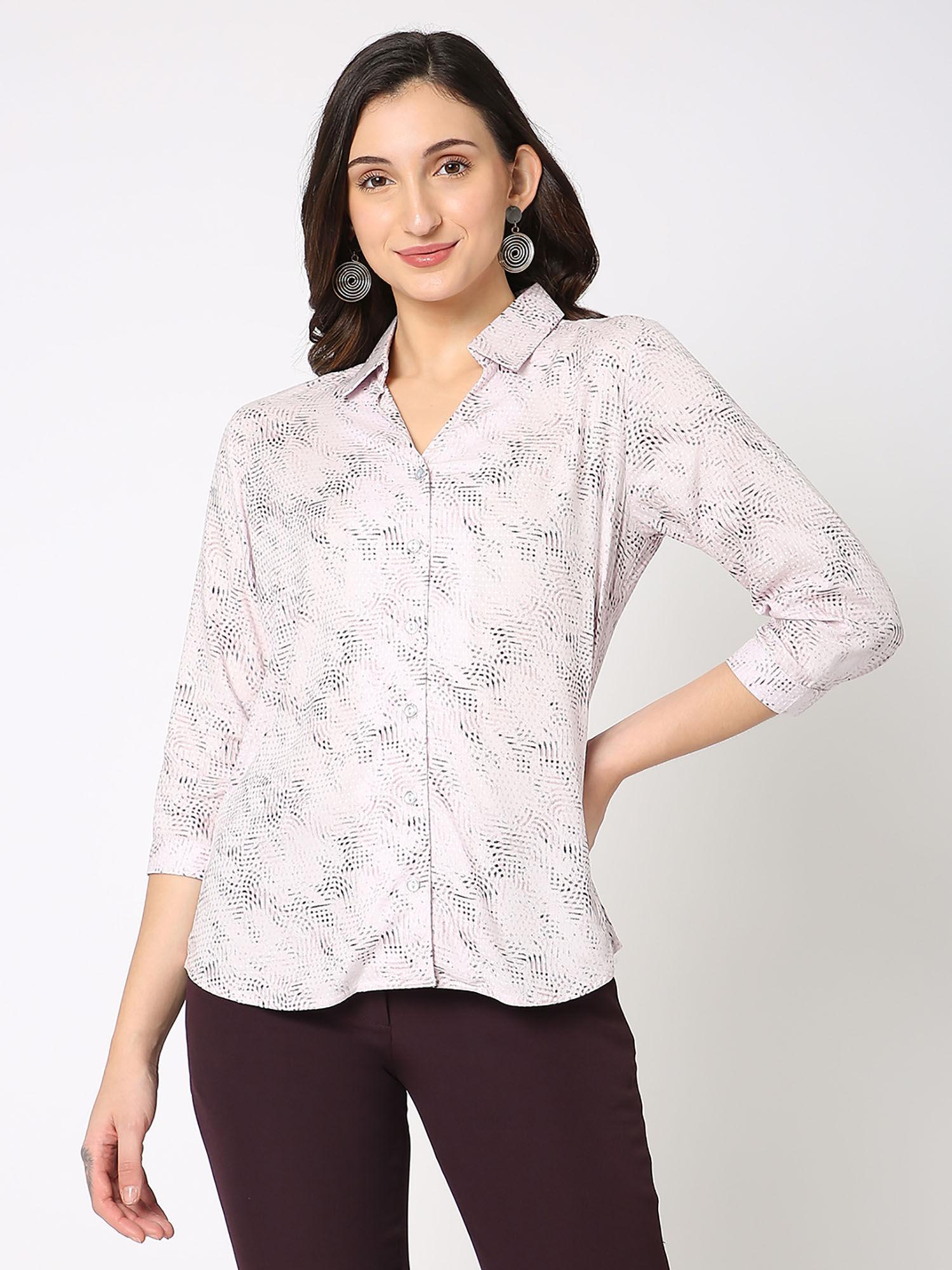 lavender formal shirt with pleating
