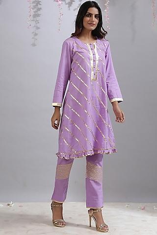 lavender gota embroidered tunic