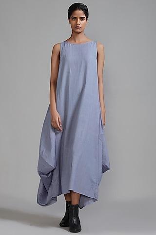 lavender handloom cotton cowl dress