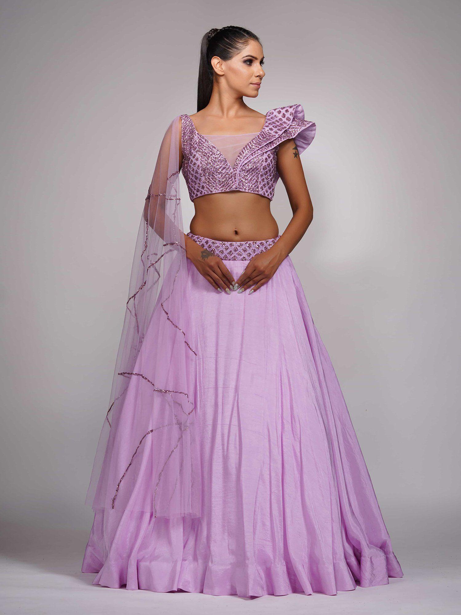 lavender lehenga (set of 2)