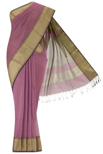 lavender maheshwari silk cotton saree