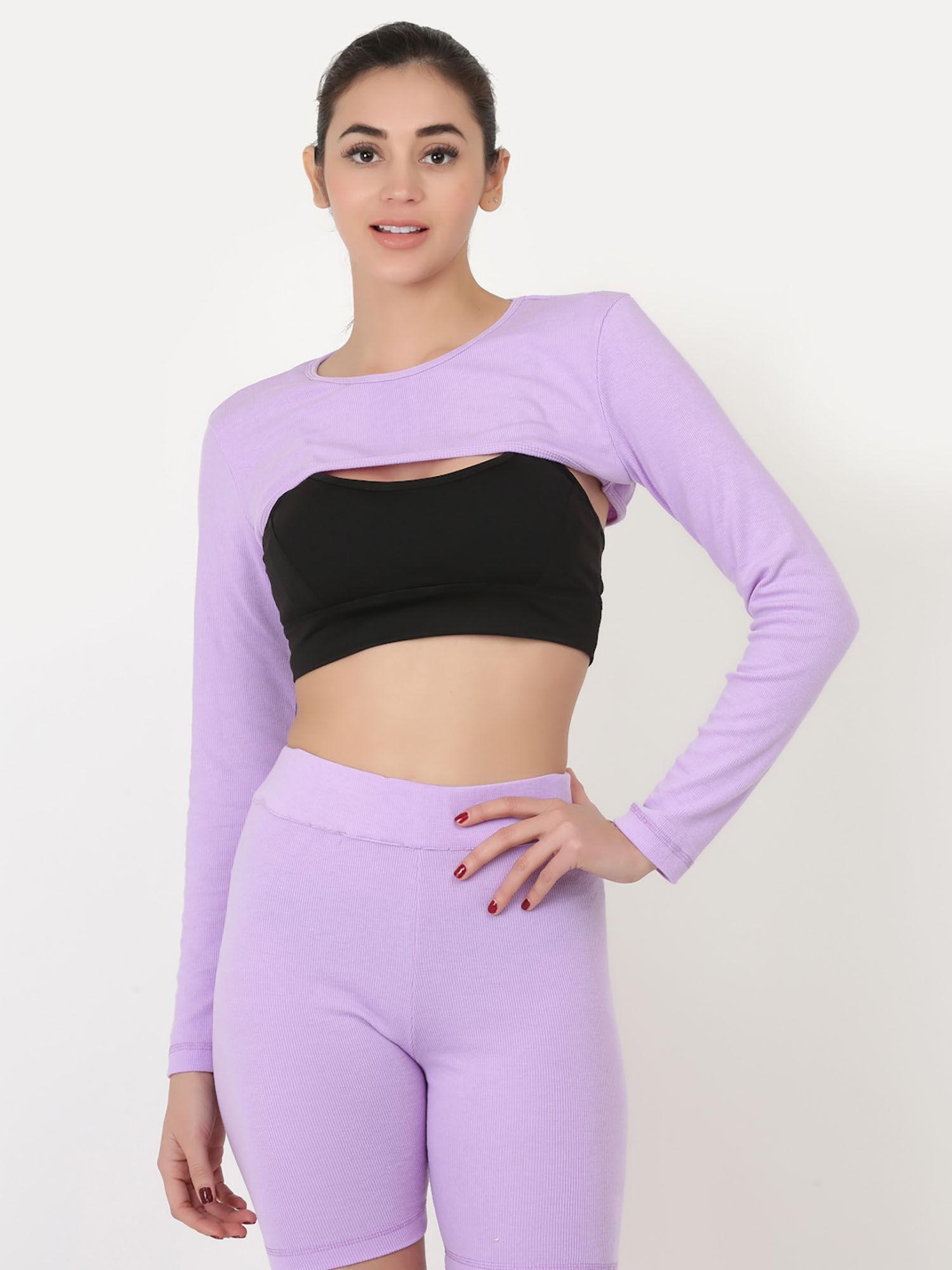 lavender ribbed bust crop top