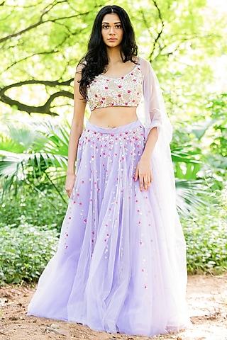 lavender sequins embroidered lehenga set