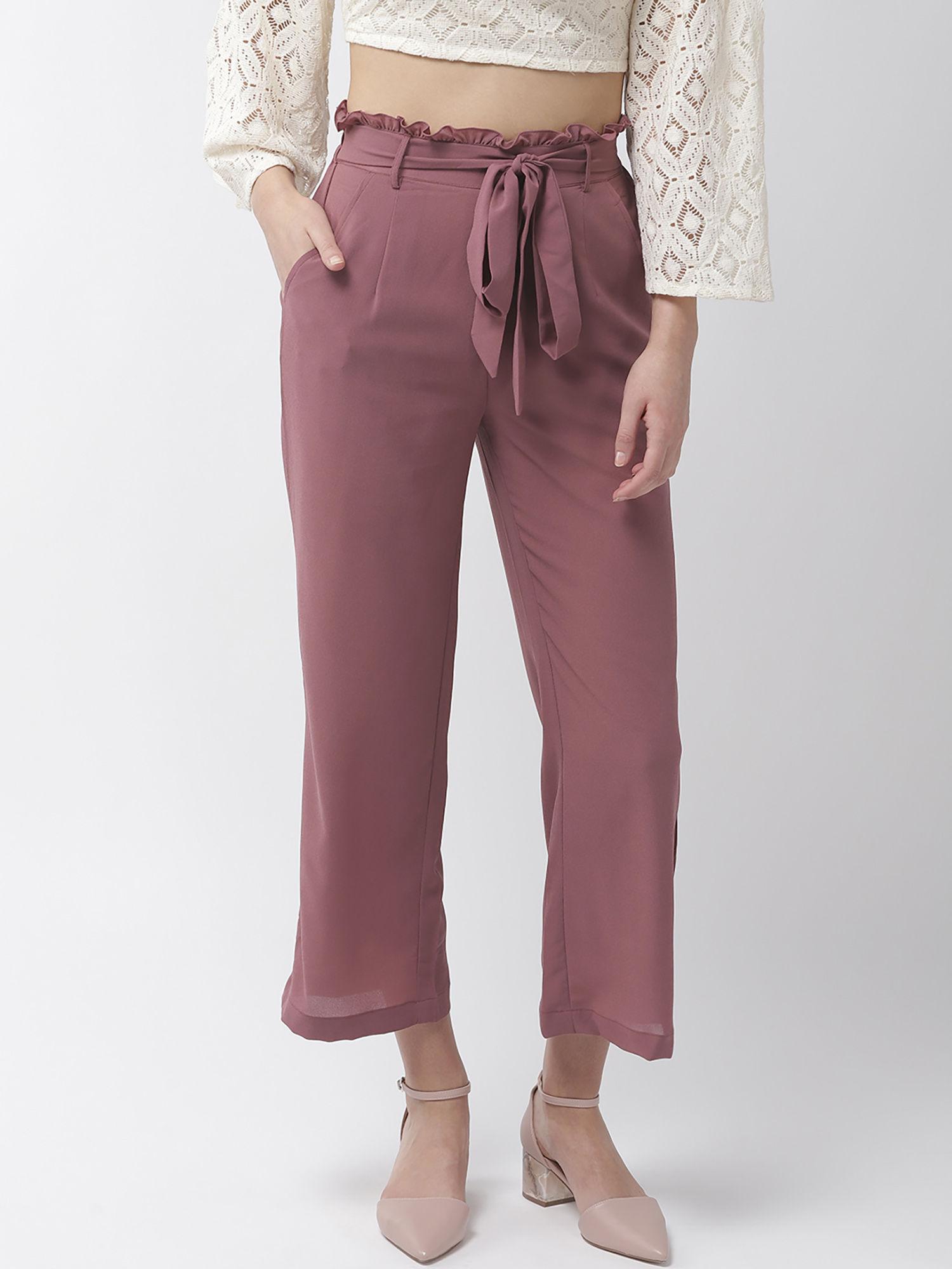 lavender solid pants