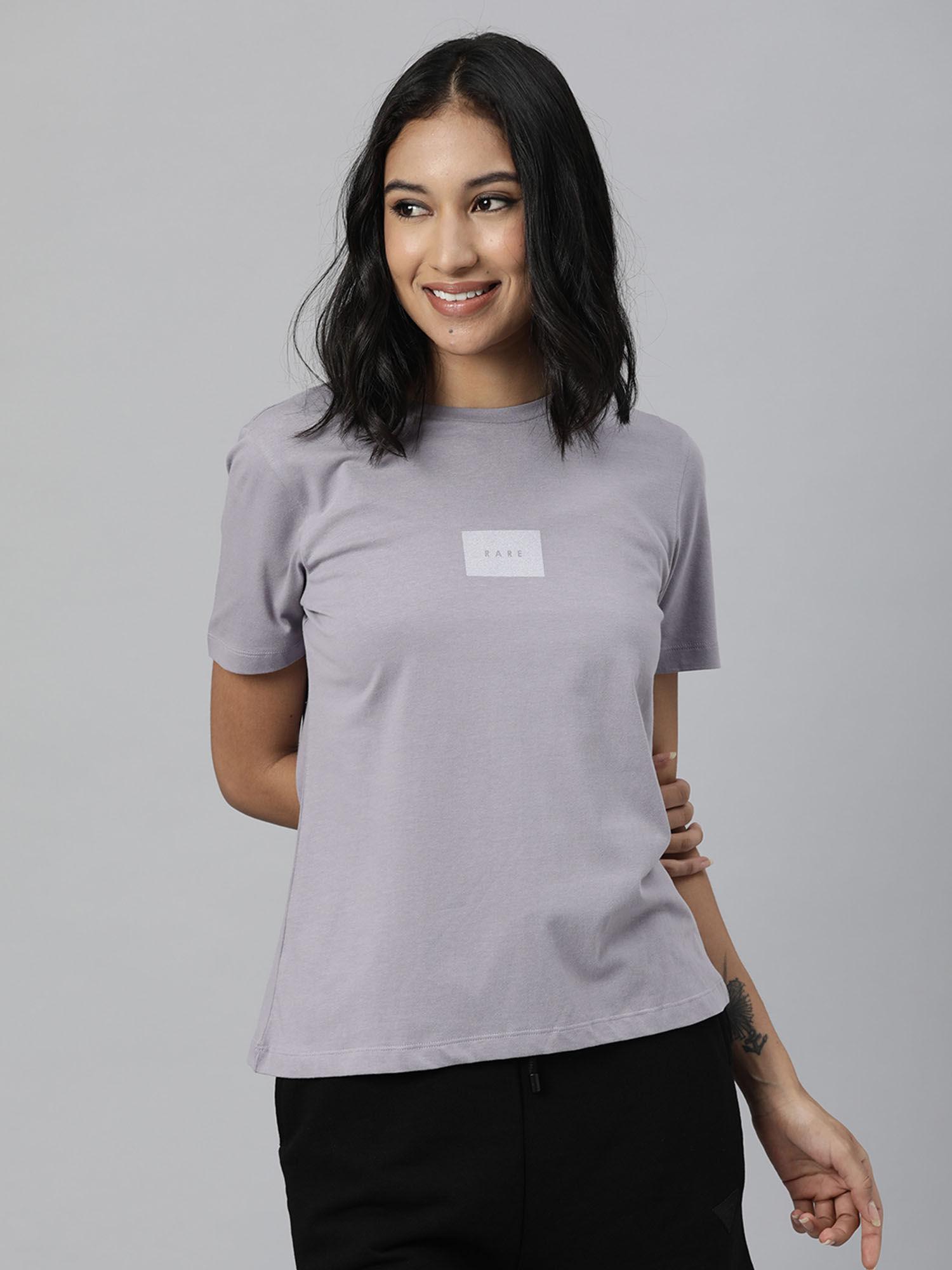 lavender solid t-shirts