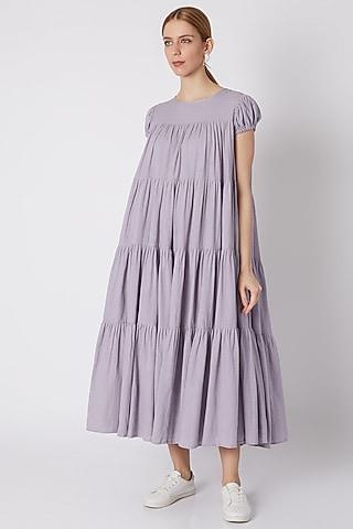 lavender tiered maxi dress