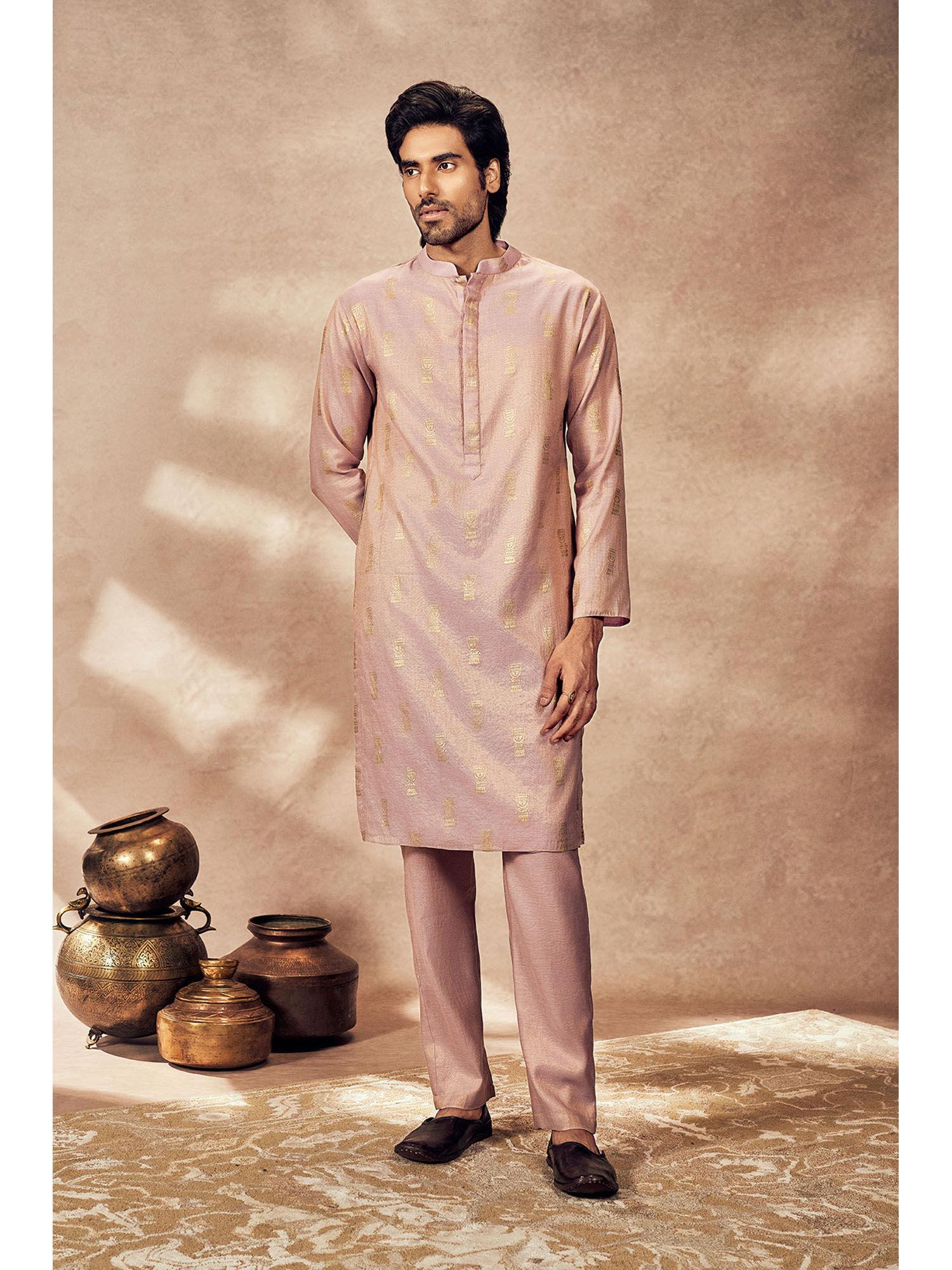 lavender timber tribe kurta with pant (set of 2)