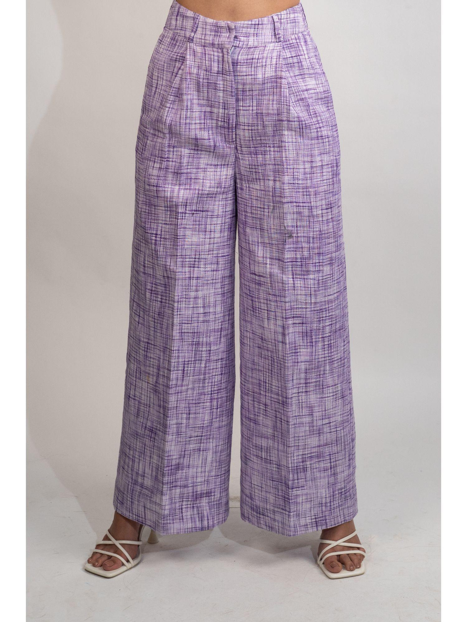 lavender wide- legged addy trouser