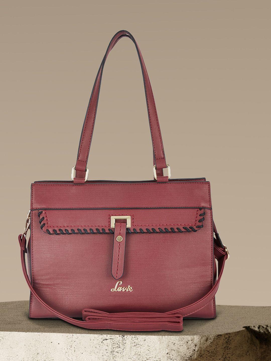 lavie burgundy solid shoulder bag