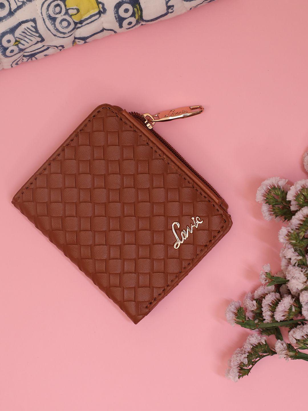 lavie chic pro women tan brown textured small bifold wallet
