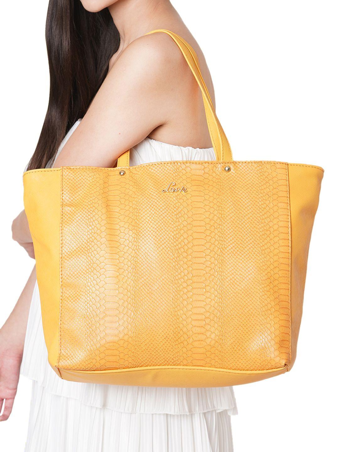 lavie croc nov women yellow tote bag
