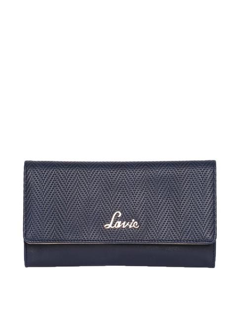lavie herring pro blue textured tri-fold wallet for women