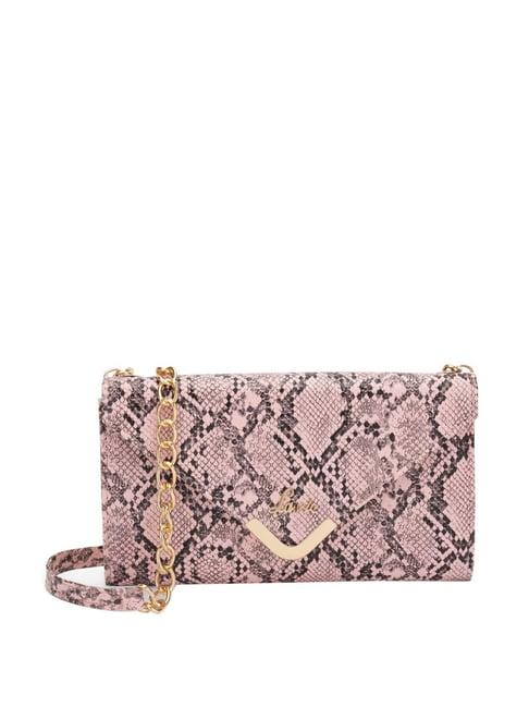 lavie pink textured wallet for women