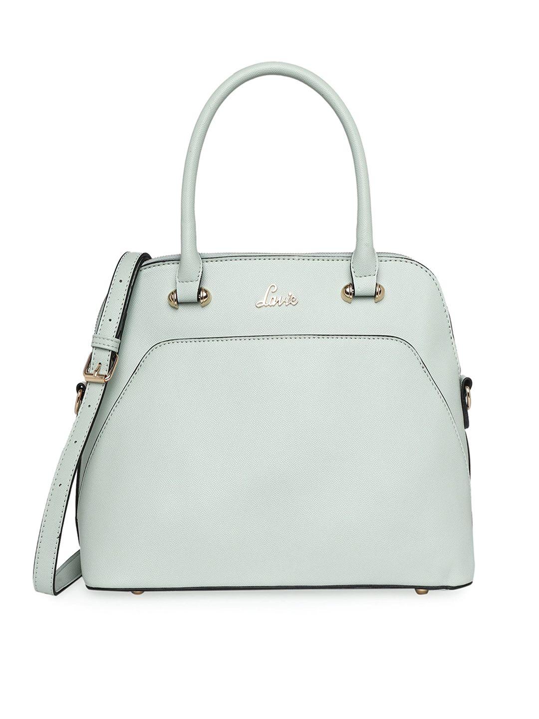 lavie sea green textured structured satchel