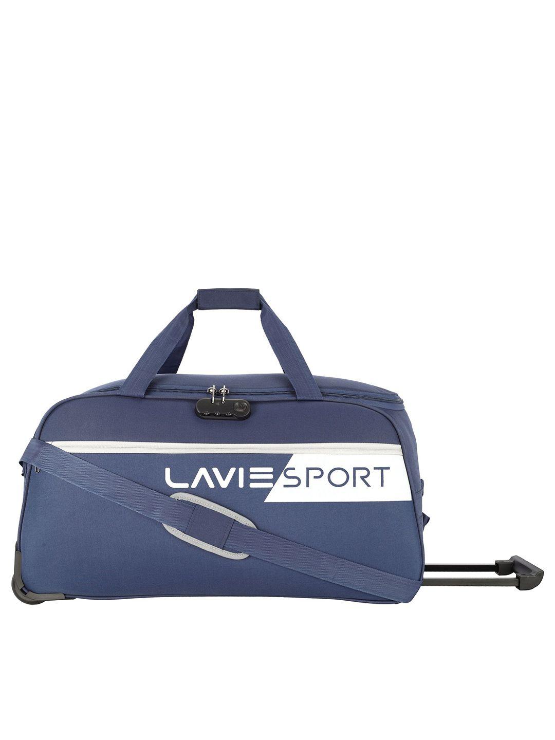 lavie sport navy blue duffel printed bag